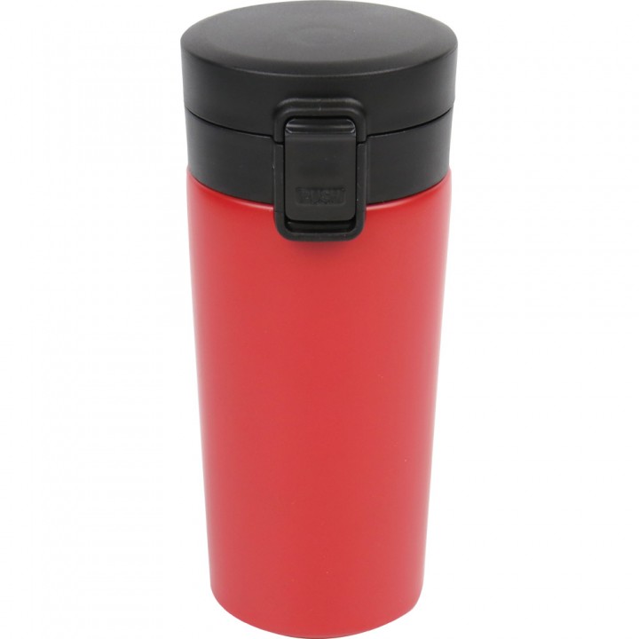 Kırmızı Kilitli Kapaklı Süzgeçli 420 ml Logo Baskılı Promosyon Termos